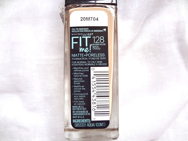 Maybelline Fit me! foundation 128 warm Nude Maybelline Fit me! foundation 128 warm Nude