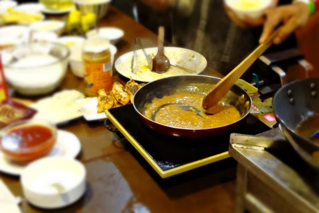sate kai with peanut butter sauce