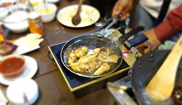 sate kai with peanut butter sauce