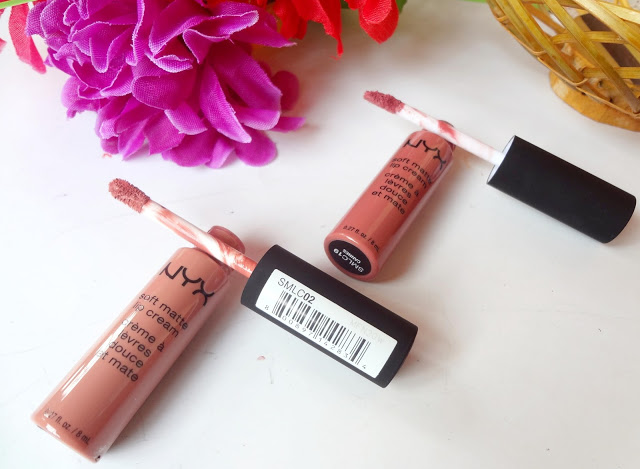 NYX soft matte lip cream in shade Stockholm and Cannes