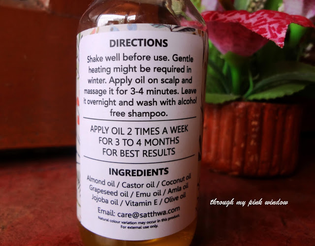 Satthwa Premium Hair Oil "Satthwa Premium Hair Oil review @throughmypinkwindow"