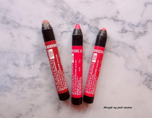 Lakme Enrich Lip Crayons review and swatch Lakme Enrich Lip Crayon in Cinnamon Brown, Blushing Pink and Shocking Pink Review, Swatch and LOTD