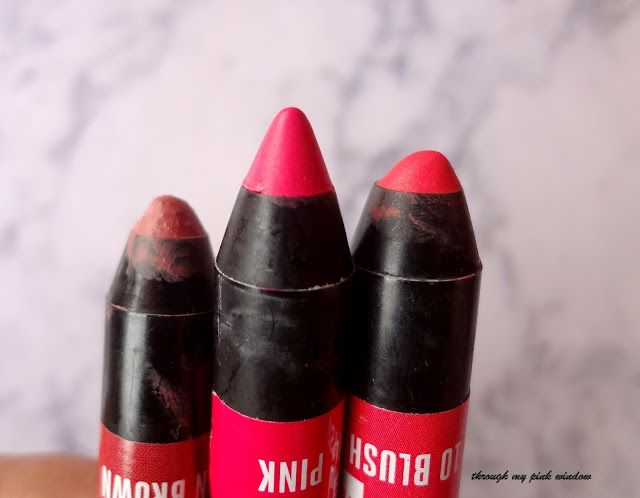 Lakme Enrich Lip Crayons review and swatch Lakme Enrich Lip Crayon in Cinnamon Brown, Blushing Pink and Shocking Pink Review, Swatch and LOTD