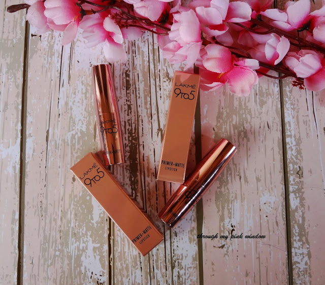 Review and Swatchs of Lakme 9 To 5 Primer + Matte Lipstick in M19 Blush Book And MP7 Rosy Sunday