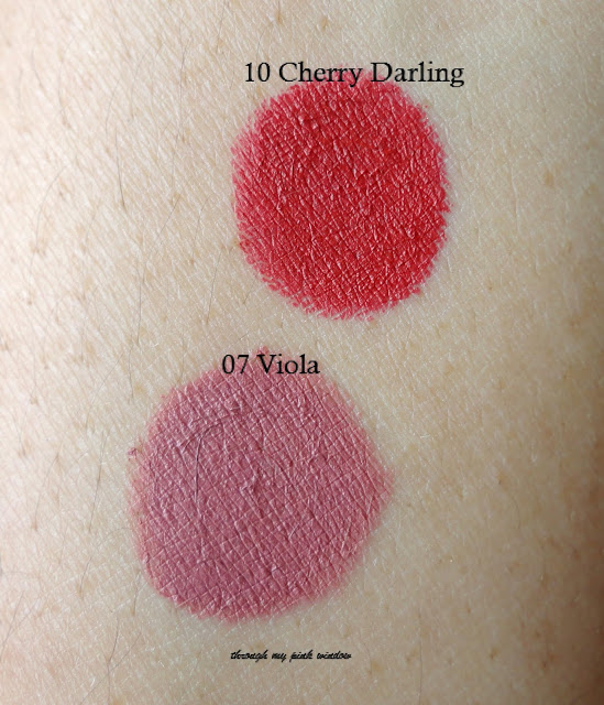 Sugar Matte As Hell Lip Crayon In 07 Viola and 10 Cherry Darling : Review,. Swatch MOTD