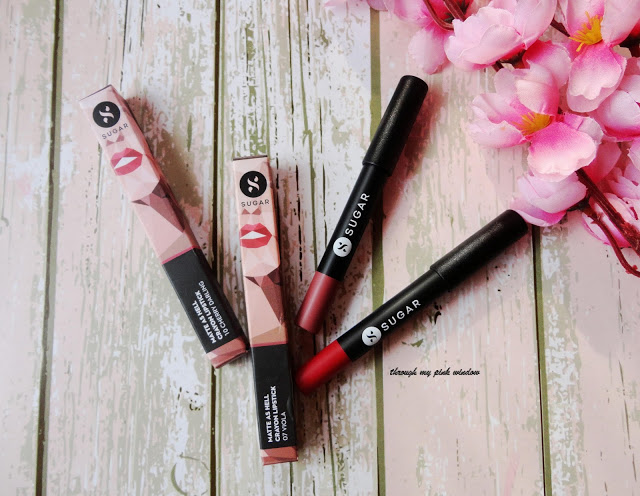 Sugar Matte As Hell Lip Crayon In 07 Viola and 10 Cherry Darling : Review,. Swatch MOTD
