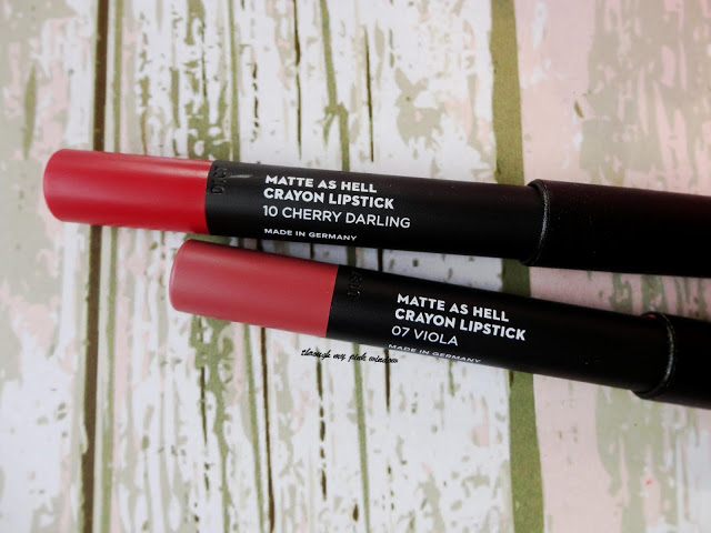 Sugar Matte As Hell Lip Crayon In 07 Viola and 10 Cherry Darling : Review,. Swatch MOTD