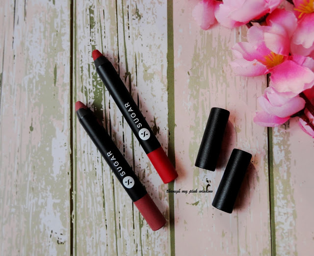 Sugar Matte As Hell Lip Crayon In 07 Viola and 10 Cherry Darling : Review,. Swatch MOTD
