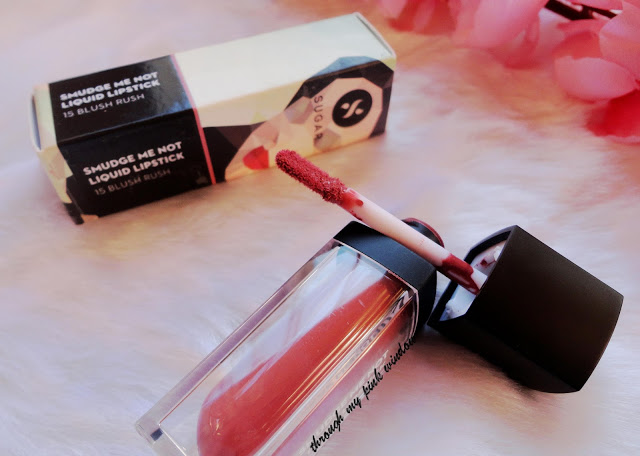 Sugar Smudge Me Not Liquid Lipstick in 15 Blush Rush ; Review, Swatch and MOTD