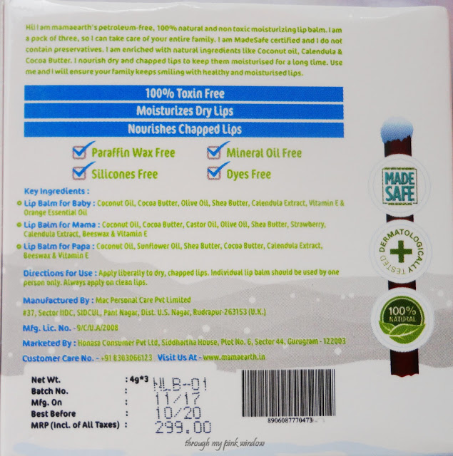 Mamaearth Natural Lip Balms for Baby, Mama and Papa: Review