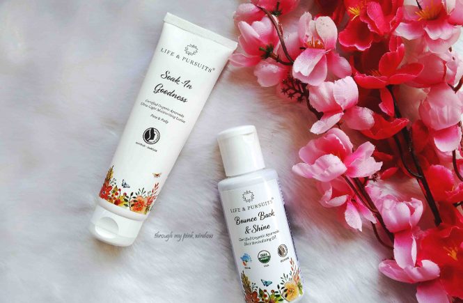 Life & Pursuits Soak-In Godness Moisturizing Lotion and Bounce Back & Shine Hair Revitalizing Oil