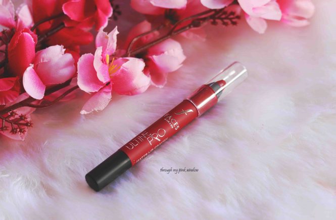 Faces Ultime Pro Matte Lip Crayon in shade Midnight Rose Review, Swatch and MOTD