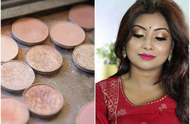 How to create a makeup look using Gold Eyeshadow