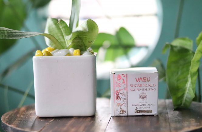 Revive your skin with Vasu Sugar Scrub enriched with Kumkumadi Tailam & Vitamin-E